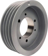 TB Wood's - 4 Groove, 7/8 to 3-1/2 Bore Diam, 9-3/4" Outside Diam, QD Bushed V Belt Sheave - 9.8 5V Diam Belt Pitch - Apex Tool & Supply