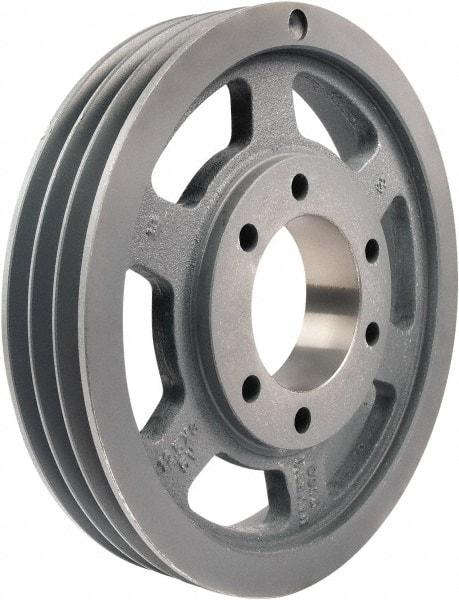 TB Wood's - 3 Groove, 7/8 to 3-1/2 Bore Diam, 21.2" Outside Diam, QD Bushed V Belt Sheave - 21.2 5V Diam Belt Pitch - Apex Tool & Supply