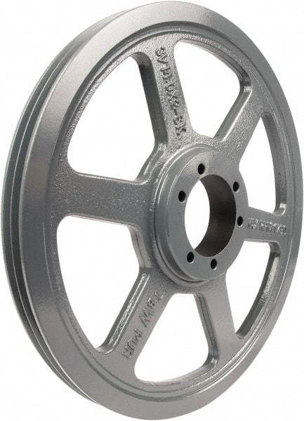 TB Wood's - 2 Groove, 1/2 to 2-15/16 Bore Diam, 13.2" Outside Diam, QD Bushed V Belt Sheave - 13.2 5V Diam Belt Pitch - Apex Tool & Supply