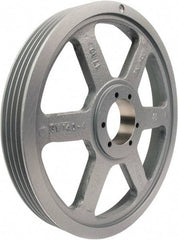 TB Wood's - 4 Groove, 1/2 to 2-1/2 Bore Diam, 10.6" Outside Diam, QD Bushed V Belt Sheave - 10.60 3V Diam Belt Pitch - Apex Tool & Supply