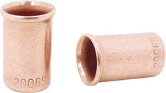 Ideal - 18 to 10 AWG Compatible, Noninsulated, Crimp-On Butt Splice Terminal - Copper - Apex Tool & Supply