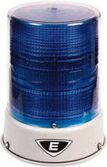 Edwards Signaling - 120 VAC, 4X NEMA Rated, LED, Blue, Flashing, Steady Light - 65 Flashes per min, 3/4 Inch Pipe, 6-1/2 Inch Diameter, 8 Inch High, IP66 Ingress Rating, Pipe Mount - Apex Tool & Supply