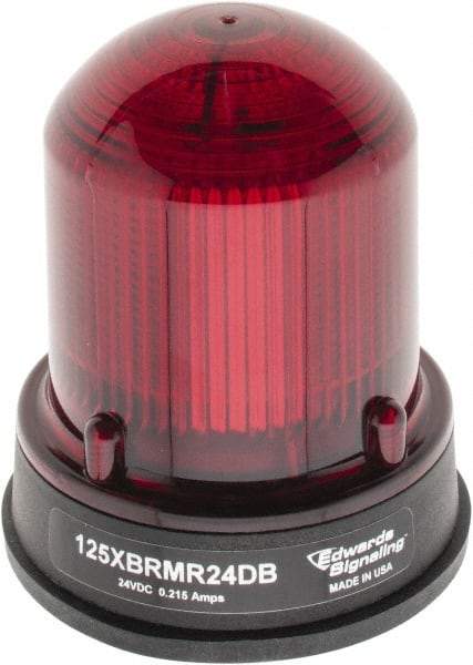Edwards Signaling - 24 VDC, 4X NEMA Rated, LED, Red, Flashing, Steady Light - 65 Flashes per min, 3/4 Inch Pipe, 3-1/4 Inch Diameter, 3-7/8 Inch High, Panel Mount, Pipe Mount - Apex Tool & Supply