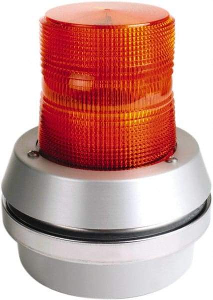 Edwards Signaling - 120 VAC, LED, Amber, Flashing Light - 65 Flashes per min, 1/2 Inch Pipe, 6 Inch Diameter, 7-3/8 Inch High, Box Mount, Pane, Pipe, Surface and Wall Mount - Apex Tool & Supply