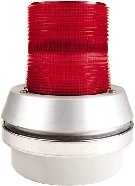 Edwards Signaling - 120 VAC, LED, Red, Flashing Light - 65 Flashes per min, 1/2 Inch Pipe, 6 Inch Diameter, 7-3/8 Inch High, Box Mount, Panel, Pipe, Surface and Wall Mount - Apex Tool & Supply