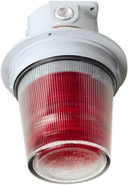Edwards Signaling - 24 VDC, 4, 3R NEMA Rated, LED, Amber, Flashing, Steady Light - 65 Flashes per min, 3/4 Inch Pipe, 7 Inch Diameter, 10-1/8 Inch High, Ceiling Mount - Apex Tool & Supply