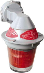 Edwards Signaling - 120 VAC, 4, 3R NEMA Rated, LED, Amber, Flashing, Steady Light - 65 Flashes per min, 3/4 Inch Pipe, 7 Inch Diameter, 11-3/8 Inch High, Bracket Mount - Apex Tool & Supply