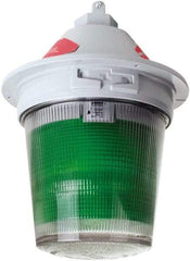 Edwards Signaling - 120 VAC, 4, 3R NEMA Rated, LED, Green, Flashing, Steady Light - 65 Flashes per min, 7 Inch Pendant, 7 Inch Diameter, 10-1/4 Inch High, Pendant Mount - Apex Tool & Supply