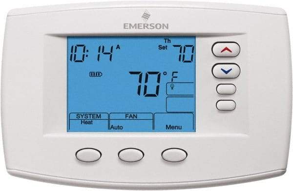 White-Rodgers - 45 to 99°F, 4 Heat, 2 Cool, Premium Residential Digital 7 Day Programmable Universal Multi-Stage or Heat Pump Thermostat - 0 to 30 Volts, Horizontal Mount, Electronic Contacts Switch - Apex Tool & Supply