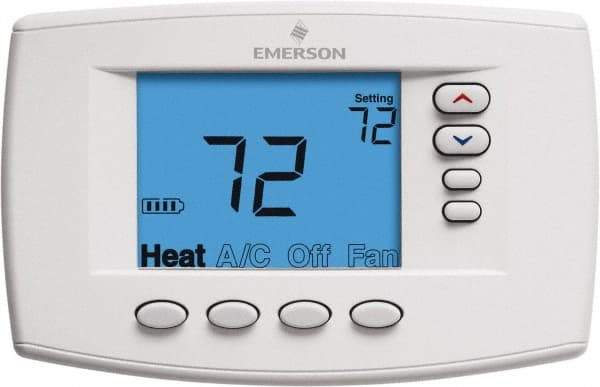 White-Rodgers - 45 to 99°F, 4 Heat, 2 Cool, Premium Residential Digital 7 Day Programmable Universal Multi-Stage or Heat Pump Thermostat - 0 to 30 Volts, Horizontal Mount, Electronic Contacts Switch - Apex Tool & Supply