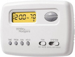 White-Rodgers - 45 to 90°F, 1 Heat, 1 Cool, Digital Programmable Thermostat - 20 to 30 Volts, Horizontal Mount, Manual Switch - Apex Tool & Supply