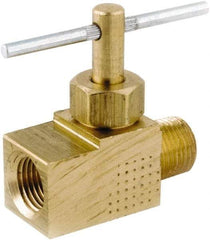 ANDERSON METALS - 1/8" Pipe, Inline Metal Seat Needle Valve - Brass Seal, MIP x FIP Ends, Lead Free Brass Valve, 150 Max psi - Apex Tool & Supply