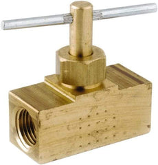 ANDERSON METALS - 1/8" Pipe, Inline Metal Seat Needle Valve - Brass Seal, Female x Female Ends, Lead Free Brass Valve, 150 Max psi - Apex Tool & Supply