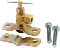 ANDERSON METALS - 1/4" Pipe, Angled Metal Seat Needle Valve - Brass Seal, Compression x Saddle Valve Ends, Lead Free Brass Valve, 150 Max psi - Apex Tool & Supply