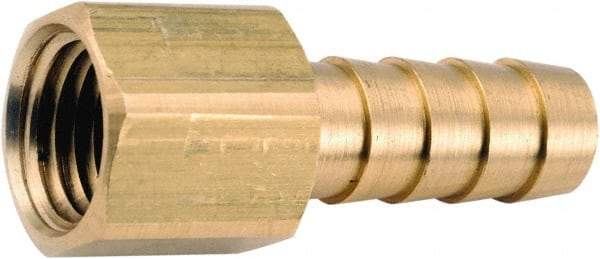ANDERSON METALS - 1/4 NPT Thread Hose Barb x Female NPT Connector - 1/2" ID Hose, Lead Free Brass - Apex Tool & Supply
