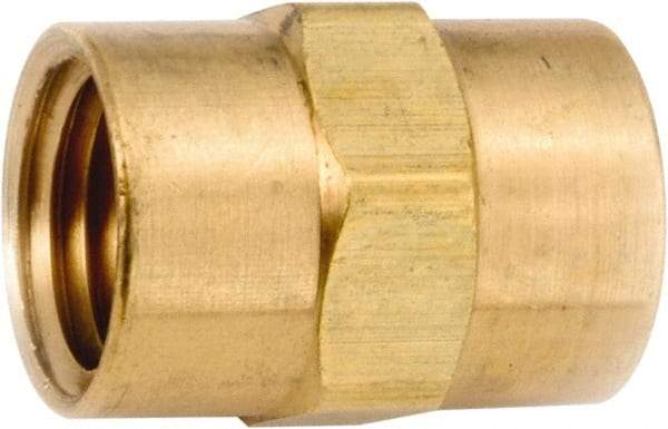 ANDERSON METALS - 3/4-14 Female Thread, Lead Free Brass Industrial Pipe Coupling - FNPT, 1,000 psi - Apex Tool & Supply