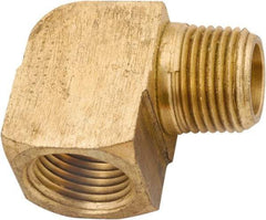 ANDERSON METALS - 1/4-18 Male Thread x 1/4-18 Female Thread, Lead Free Brass Industrial Pipe 90° Street Elbow - MNPT x FNPT, 1,000 psi - Apex Tool & Supply
