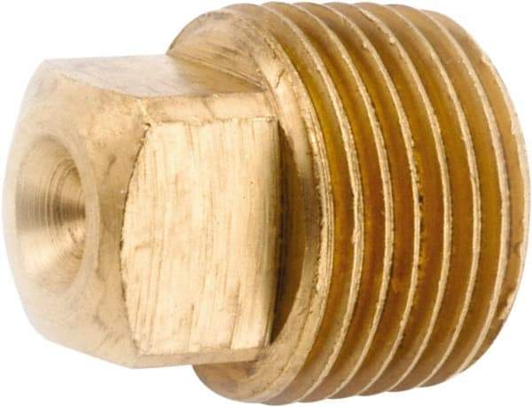 ANDERSON METALS - 3/8-18 Male Thread, Lead Free Brass Industrial Pipe Square Head Plug - MNPT, 1,000 psi - Apex Tool & Supply