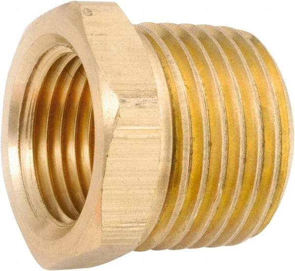 ANDERSON METALS - 1-11 Male Thread x 1/4-18 Female Thread, Lead Free Brass Industrial Pipe Hex Bushing - MNPT x FNPT, 1,000 psi - Apex Tool & Supply