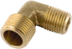 ANDERSON METALS - 3/8-18 x 1/8-27 Male Thread, Lead Free Brass Industrial Pipe 90° Male Elbow - MNPT, 1,000 psi - Apex Tool & Supply