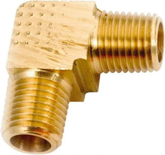 ANDERSON METALS - 3/8-18 Male Thread, Lead Free Brass Industrial Pipe 90° Male Elbow - MNPT, 1,000 psi - Apex Tool & Supply