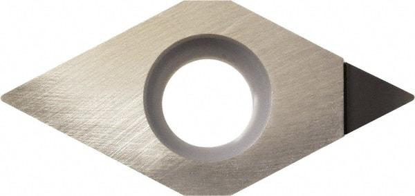 Kyocera - DCMT32.51 Grade KPD010 Polycrystalline Diamond (PCD) Turning Insert - Uncoated, 55° Diamond, 3/8" Inscr Circle, 5/32" Thick, 1/64" Corner Radius - Apex Tool & Supply