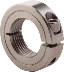 Climax Metal Products - 1 1/8-7 Thread, Stainless Steel, One Piece Threaded Shaft Collar - 1-7/8" Outside Diam, 1/2" Wide - Apex Tool & Supply