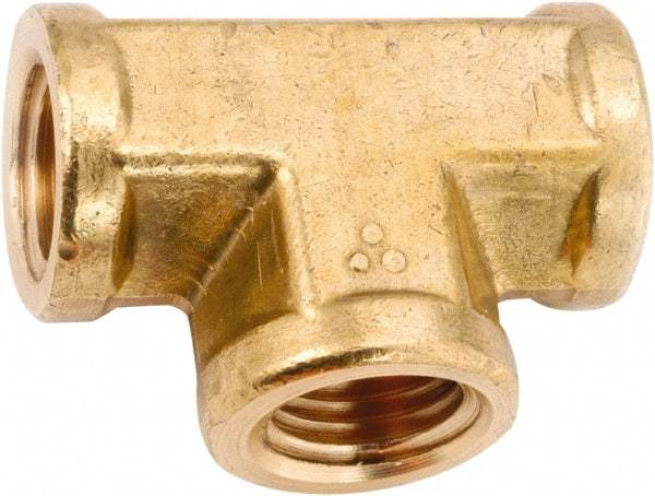 ANDERSON METALS - Class NSF, 1/4" Internal Pipe, Lead Free Brass Tee - NPT - Apex Tool & Supply