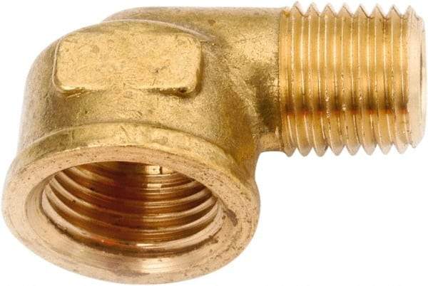 ANDERSON METALS - Class NSF, 1/2 x 3/8" Internal Pipe, Lead Free Brass 90° Street Elbow - NPT - Apex Tool & Supply