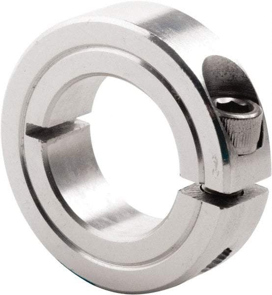 Climax Metal Products - 1-5/16" Bore, Steel, One Piece Clamp Collar - 2-1/4" Outside Diam, 9/16" Wide - Apex Tool & Supply