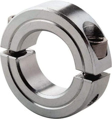 Climax Metal Products - 1/4" Bore, Steel, Two Piece Clamp Collar - 11/16" Outside Diam, 5/16" Wide - Apex Tool & Supply