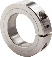 Climax Metal Products - 3-7/16" Bore, Stainless Steel, One Piece Clamp Collar - 4-3/4" Outside Diam, 7/8" Wide - Apex Tool & Supply