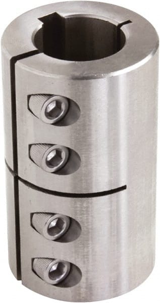 Climax Metal Products - 40mm Inside x 77mm Outside Diam, One Piece Split Clamping Collar with Keyway - Apex Tool & Supply