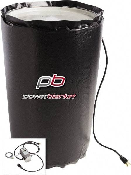 Powerblanket - 14" Wide, 15 Gallon Wrap-Around Drum Heater - 120 Volt, 3.33 Amps, 0°F to 145°F Thermostat Rating - Apex Tool & Supply