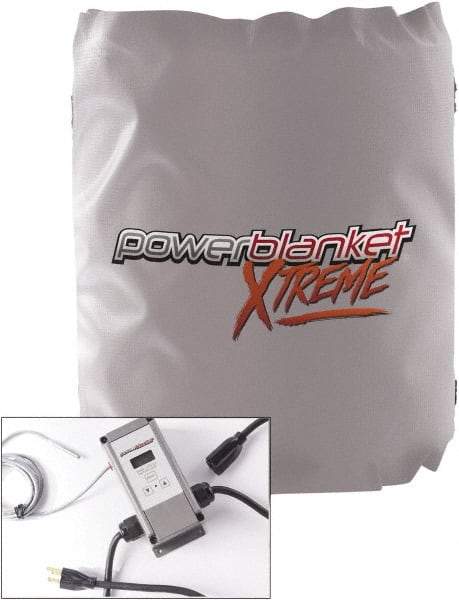 Powerblanket - 12" Wide, 5 Gallon Wrap-Around Drum Heater - 120 Volt, 1.33 Amps, 0°F to 145°F Thermostat Rating - Apex Tool & Supply