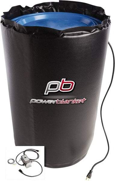 Powerblanket - 12" Wide, 30 Gallon Wrap-Around Drum Heater - 120 Volt, 6 Amps, 0°F to 145°F Thermostat Rating - Apex Tool & Supply