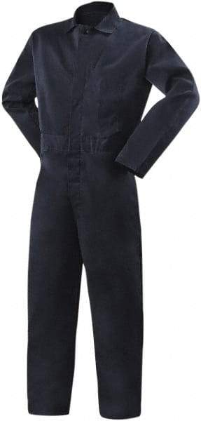 Steiner - Size 4XL, Navy Blue, Snap, Flame Resistant/Retardant Coverall - Cotton, 5 Pockets - Apex Tool & Supply