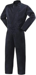 Steiner - Size 4XL, Navy Blue, Snap, Flame Resistant/Retardant Coverall - Cotton, 5 Pockets - Apex Tool & Supply
