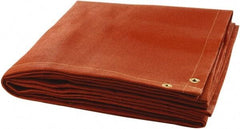 Steiner - 6' High x 6' Wide x 0.035" Thick Silicone Coated Fiberglass Welding Blanket - Red, Grommet - Apex Tool & Supply