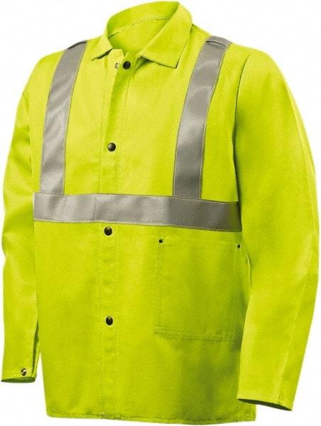 Steiner - Size 4XL Flame Resistant/Retardant Jacket - Lime, Cotton, Snaps Closure - Apex Tool & Supply