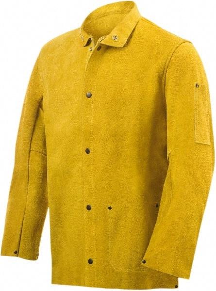 Steiner - Size 5XL Welding Jacket - Yellow, Cowhide, Snaps Closure - Apex Tool & Supply