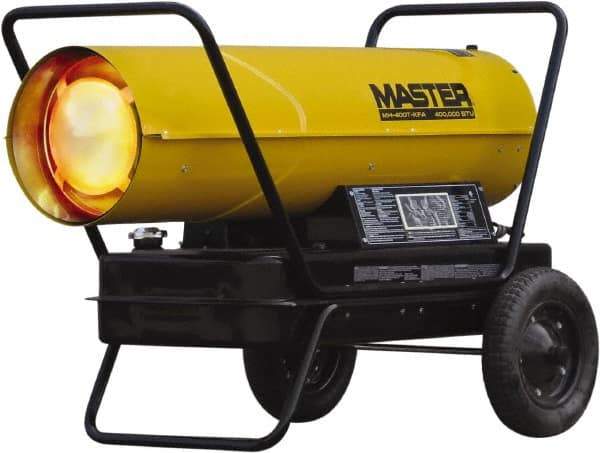 Master - 400,000 BTU Rating, Multi-Fuel Forced Air Heater - 10,000 Sq Ft Max Heating Area, 24 Gal Capacity, Fuel with Kerosene, Diesel & Fuel Oil - Apex Tool & Supply
