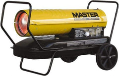 Master - 190,000 BTU Rating, Multi-Fuel Forced Air Heater - 4,750 Sq Ft Max Heating Area, 13 Gal Capacity, Fuel with Kerosene, Diesel & Fuel Oil - Apex Tool & Supply