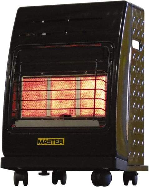 Master - 6,600 to 18,000 BTU, Portable Propane Heater - 20 Lb Fuel Capacity, 15.4" Long x 19.3" Wide x 23-5/8" High - Apex Tool & Supply