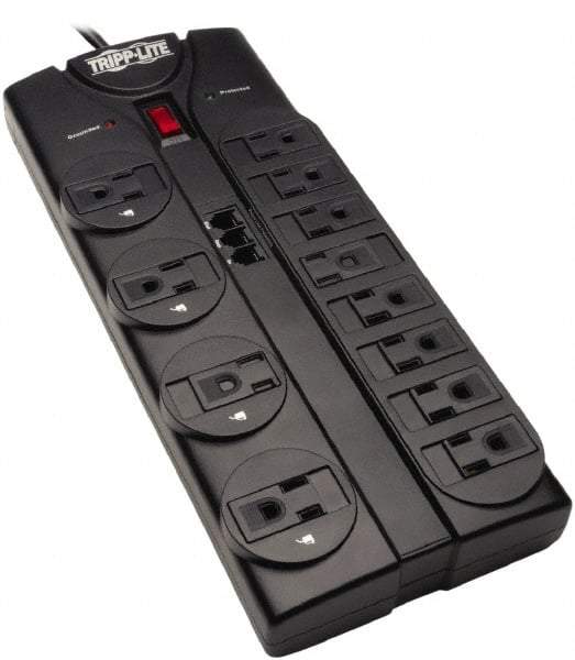 Tripp-Lite - 12 Outlets, 120 VAC15 Amps, 8' Cord, Power Outlet Strip - Floor, Keyhole Mount, 5-15 NEMA Configuration, 10.3" Strip - Apex Tool & Supply