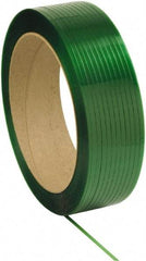Made in USA - 10,500' Long x 1/2" Wide, Waxed Polyester Strapping - 500 Lb Capacity, 0.018" Thick - Apex Tool & Supply