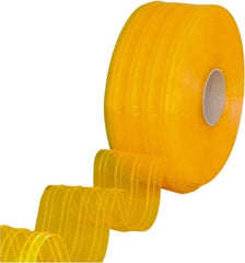 Clearway Door - Clear/Yellow Ribbed QuickStrip Roll Dock Curtain Strips - 8" Wide x 150' Long x 0.072" Thick - Apex Tool & Supply