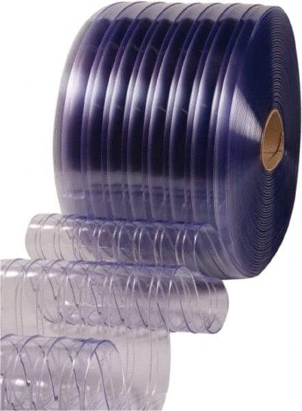 Clearway Door - Clear Ribbed QuickStrip Roll Dock Curtain Strips - 16" Wide x 100' Long x 0.144" Thick - Apex Tool & Supply