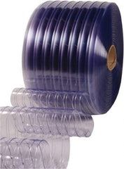 Clearway Door - Clear Ribbed QuickStrip Roll Dock Curtain Strips - 16" Wide x 100' Long x 0.144" Thick - Apex Tool & Supply