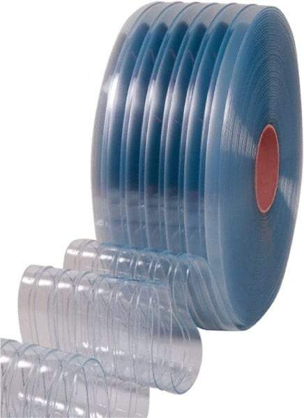 Clearway Door - Clear Ribbed QuickStrip Roll Dock Curtain Strips - 8" Wide x 150' Long x 0.072" Thick - Apex Tool & Supply